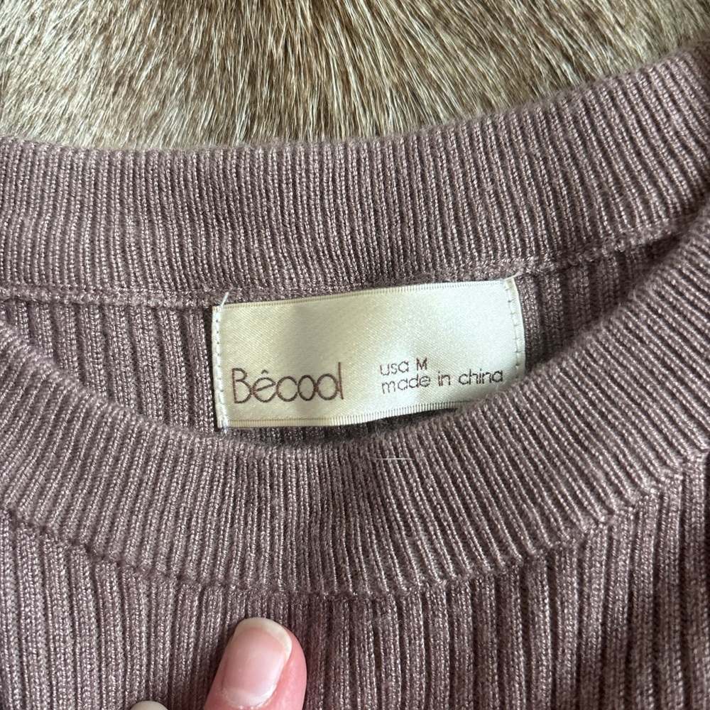 NEW worn once Women's Ribbed Long Sleeve Top - Brown - Picture 9 of 9
